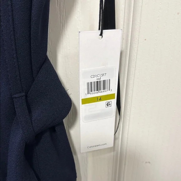 Calvin Klein Motto Style Navy Sheath Dress. Size 14 Never Worn. - Picture 2 of 13